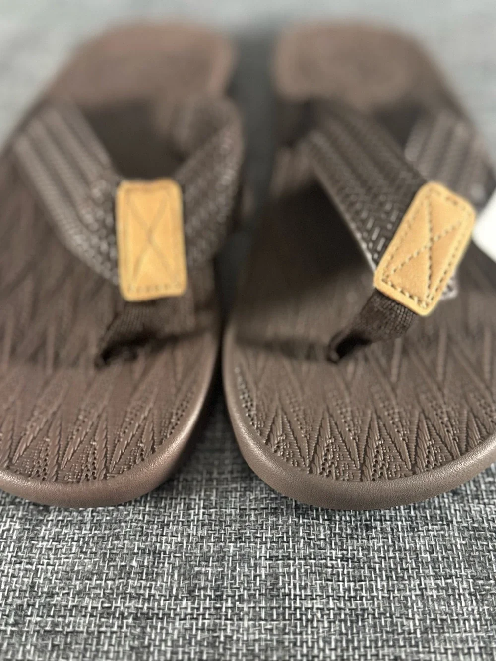 Men's Brown Flip-Flop Sandals with Tan Accent - Casual Beach Thong